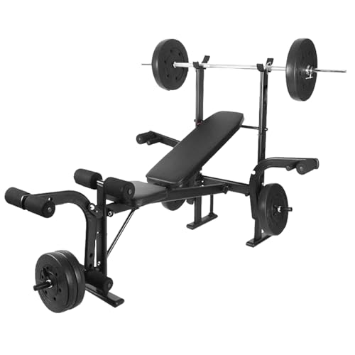 KUYING Weight Bench 4-in-1 Multi-Station Home Gym Equipment FID Adjustable Bench Press Incline/Decline/Flat 660LBS Heavy Duty Power Tower with Foldable Storage for Full Body Workout-Black