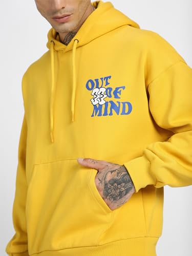 Image of Veirdo Cotton Poly Fleece Oversized Hooded Sweatshirt Baggy Fit Stylish Pocket Graphic Printed Hoodie for Men (Available in Sizes: S to 3XL)