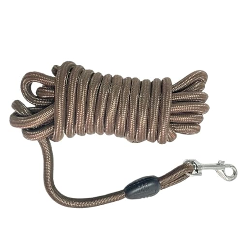 5m/10m/15m ロングロープ トレーニング犬用リーシュ - 頑丈なナイロン製リコールアジリティ犬用リードリーシュ 中型・大型犬用(Brown,5m)
