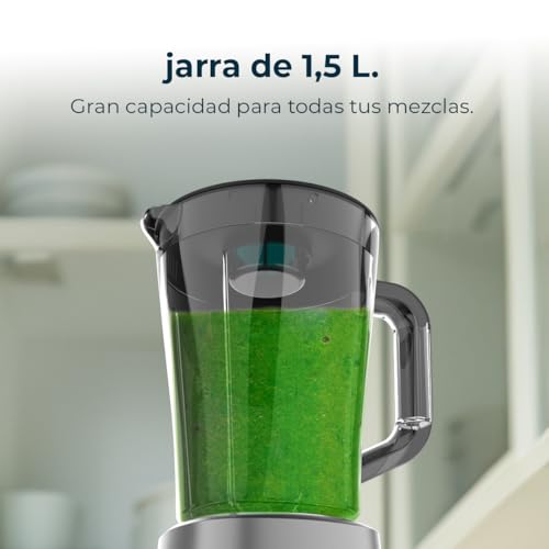 Miniatura 5 de Cecotec Batidora De Vaso Con Jarra De 1,5l Power Black Titanium 1300max B Pro. 1300w Potencia Máxima, 20000rpm, Cuchillas 4 Hojas De Titanio, 2 Velocidades Función Pulse, Pica Hielo Fácil