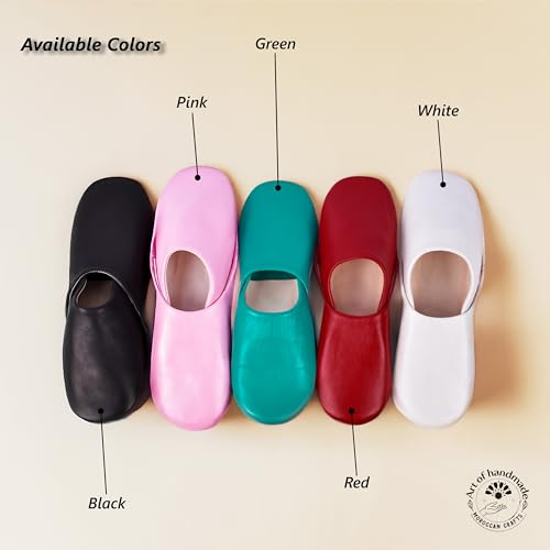 Moroccan Leather Slippers for Men & Women – Handmade Unisex Indoor House Shoes, Genuine Leather, Non-Slip Sole, Soft Lining, Comfortable Slip-On Mules for Home, Bedroom & Living Room2