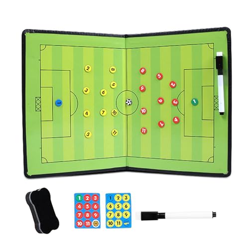 NOWHYX Football Tactic Board, Soccer Coaching Marker Board with Magnets, 2pcs Whiteboard Marker, Eraser(Color:as Shown)
