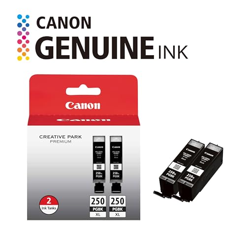 Image of Canon PGI-250XL Genuine Black Twin Pack, Compatible with MG6320, iP7220 & MG5420, MX922, MG7120, MG6420, MG5520, MG7520, MG6620, and MG5620 (Optional) Printers