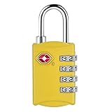 TSA 南京錠 [1Pcs] Diyife 南京錠 TSA ロックワイヤータイプ 4桁ダイヤル式ロック 安心 旅行用 盗難防止 スーツケース 海外 旅行 空港 荷物スーツケース ジッパー袋 ハンドバッグ 空港 検査 (イエロー)