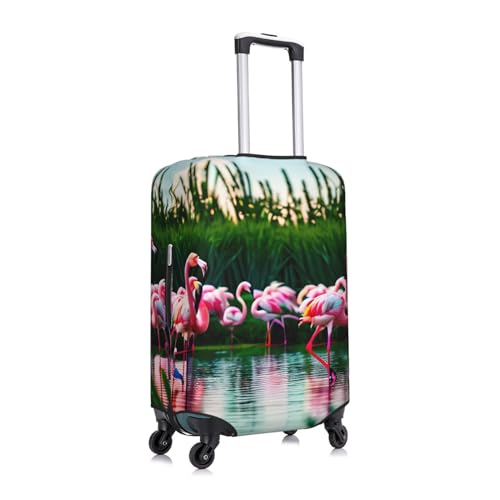 Colorful and fabulous flamingos Luggage Covers For Suitcase Approved,Suitcase Cover Protector Fit 18-32 InchLuggage3