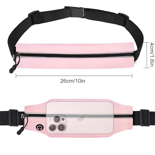 Image of Running Belt Fanny Pack Men and Women Slim Running Bag Money Belt | Lightweight,Waterproof Soft Material,Adjustable Elasticated Belt,Reflective Strip,Running Essentials,Best Gifts