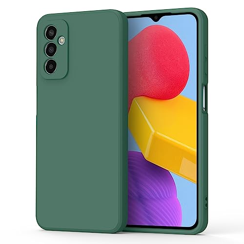 Tobfit Silicone Phone Case Compatible with Samsung Galaxy M13, Soft Protective Smart Phone Case for Women Men, Durable Anti-Scratch Shockproof Phone Cover Dark Green