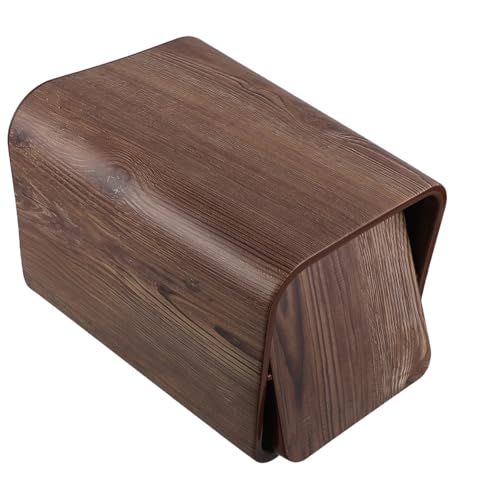 Poubelle rectangulaire imitation bois Luxshiny plastique couvercle bascule bureau chambre