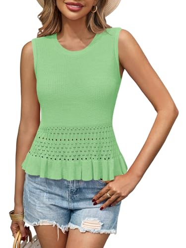Image of Saodimallsu Womens Crochet Tank Top Sweater Vest