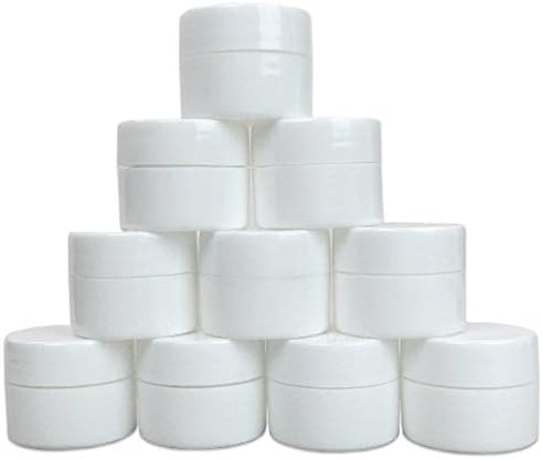 Beauticom - Recipiente de plástico de doble pared grueso de 0.25 onzas (0.25 onzas) blanco con tapa forrada de espuma para pastillas, medicamentos,