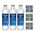 Waterdrop Plus LT1000PC ADQ747935 NSF 401 Refrigerator Water Filter and Air Filter, Reduce PFAS, Replacement for LG® LT1000P®, LRFWS2906V, LRMVS3006S, LMWS27626 and LT120F®, 3 Combo (Package May Vary)