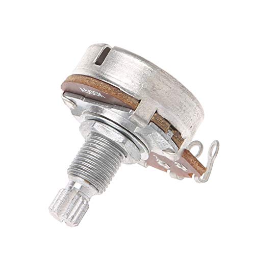 Miniatura 2 de Piezas de guitarra para potenciómetro A500K Splined Pot Guitarra Eléctrica Efecto Bajo Amplificador Tono Volumen Eje 0.591 in Diameter24mm H58D