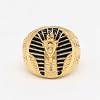 Egyptian Pharaoh Eye of Horus Ring for Men, Hip Hop Pharaoh Horus Eye Biker Ring Gold Pharaoh Cross Ring -s