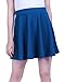 HDE Women's Skater Skirt Pleated Flared A Line Circle Stretch Waist Skater Skirt (Blue, Large)