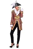 Verkleidung zu jedem Anlass Thetru Damen Kostüm Garde Uniform Jacke Admiral rot Karneval Gr.S