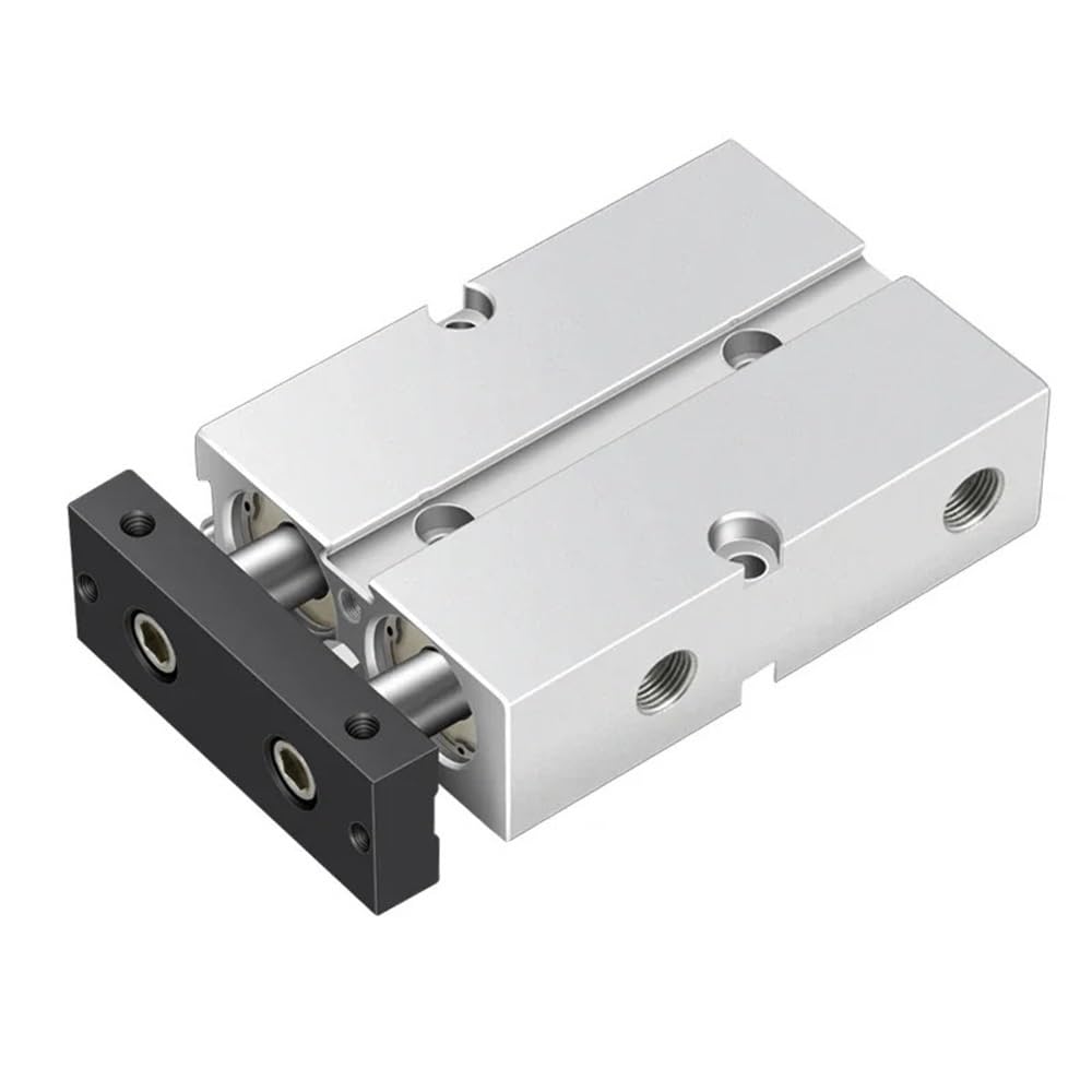 Vérin pneumatique double tige en aluminium usiné haute rigidité