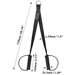 KYLIN SPORT Long Stirrup Handle with Metal Carabiner Cable Machine Attachments Resistance Band Handles Silicon Grips Fitness Strap KYLIN SPORT Long Stirrup Handle with Metal Carabiner Cable Machine Attachments Resistance Band Handles Silicon Grips Fitness Strap