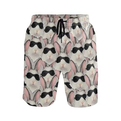 Short de bain homme avec compression maillot de bain double couche beach volleyball lapin