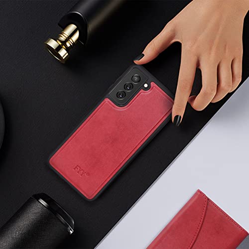 FYY Case Compatible for Galaxy S22+ Plus 5G, 2-in-1 Magnetic Detachable Wallet Case [Wireless Charging Support] with Card Slots Folio Case for Galaxy S22 Plus Red by FYY - Image 7