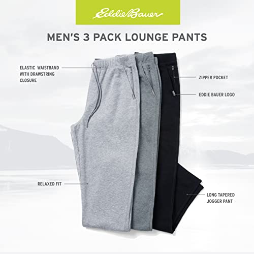 Eddie Bauer 3Pk Mens Pajama Pants - Cotton Knit Mens Lounge Pants with Pockets | Jogger Sleep Pants for Men2