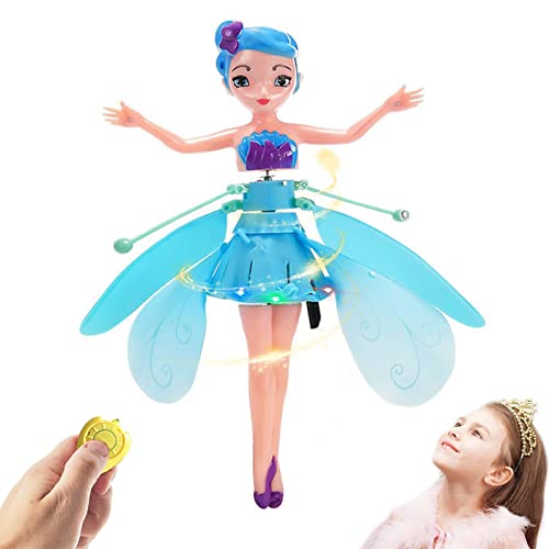 Jouets De Fée Volante TéLécommandées AméLiorées,Chargement USB Magic Pixies Fee Volante,Jouet Fille Indoor Sky Dancer,Poupee Rainbow à DéTection De Main,Cadeaux Fille.