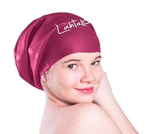 Long Hair Swim Cap - Swimming Caps For Women Men - Extra Large Swim Caps - Premium Waterproof Silicone Swim Cap - Dreadlocks - Suits Recreational Swimmers (Windsor Wine L) #TOP3