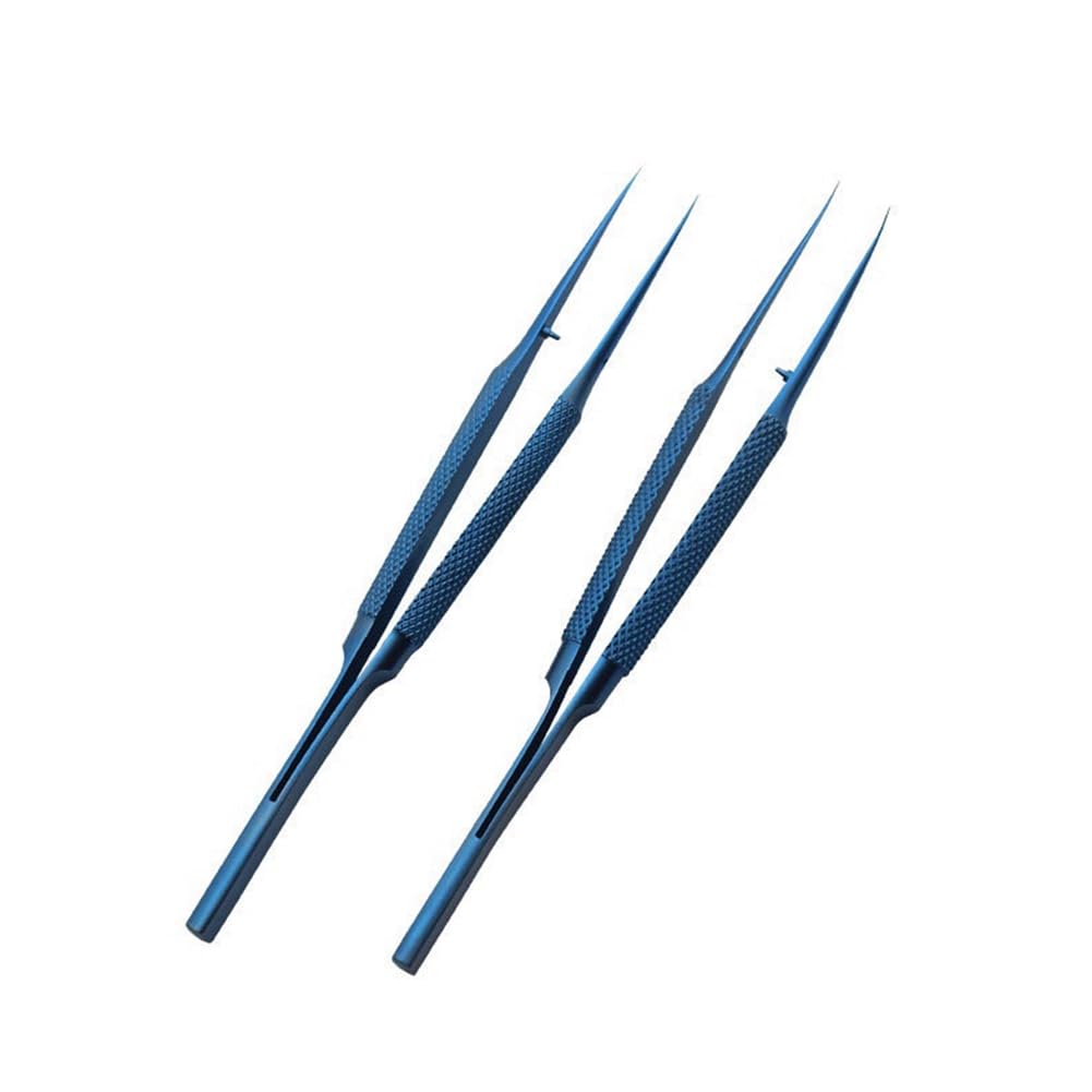 Tsudoku 2 Pcs Maintenance Tool Of Titanium Alloy Tweezers Machine 0.15Mm Demagnetization Of -Pointed Straight Bending Tweezers