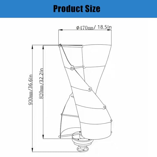 20000W Wind Turbine Generator Kit,Wind Turbine Vertical Wind Generator Kit Electricity Producer Equipment Home Power Energy Kit,12000W-12V