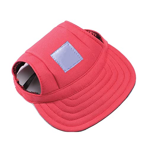 SHTGOI Hunde Baseballmütze Outdoor Haustier Mütze Kappe Sonnenschutz Cap Hut Basecap Sonnenhut Sonnenhüte Schirmmütze Hundecap mit Ohrlöchern und Verstellbarer Kinnriemen Rot