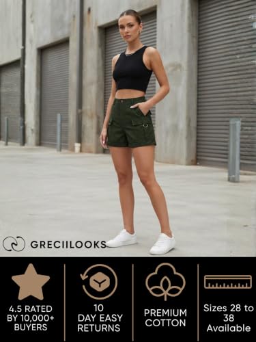 Image of GRECIILOOKS Women's Casual Knee Length Shorts,Casual Relaxed Fit Summer Shorts for Women & Girls | Comfortable Everyday Wear | Available in Plus Sizes