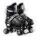 Sumeber Rollschuhe Kinder Inliners Roller Skates Roller Blades 4 Räder Flash Kinder Inline Skates für Anfänger Outdoor/Indoor Verstellbar Rollschuhe Kinder Geburtstagsgeschenk (Schwarz, M)