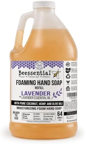 Beessential All Natural Bulk Foaming Hand Soap Refill, 64 oz Lavender