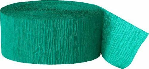 EliteKoopers 81ft Emerald Green Crepe Paper Streamer Roll For Wedding, Birthday Party Supplies Decorations (1 Roll) — image 1