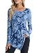 DJT Womens Tie Dyed Hankerchief Hemline Tunic Top XX-Large #17 Navy