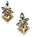 Art Deco Antique Vintage Style Brown Citrine Amber Champagne Topaz Rhinestone Cluster Earrings