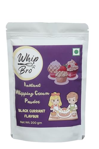 Image of WhipBro Whipping Cream Powder | Black Currant Flavour | Baking & Dessert Use (200 g)