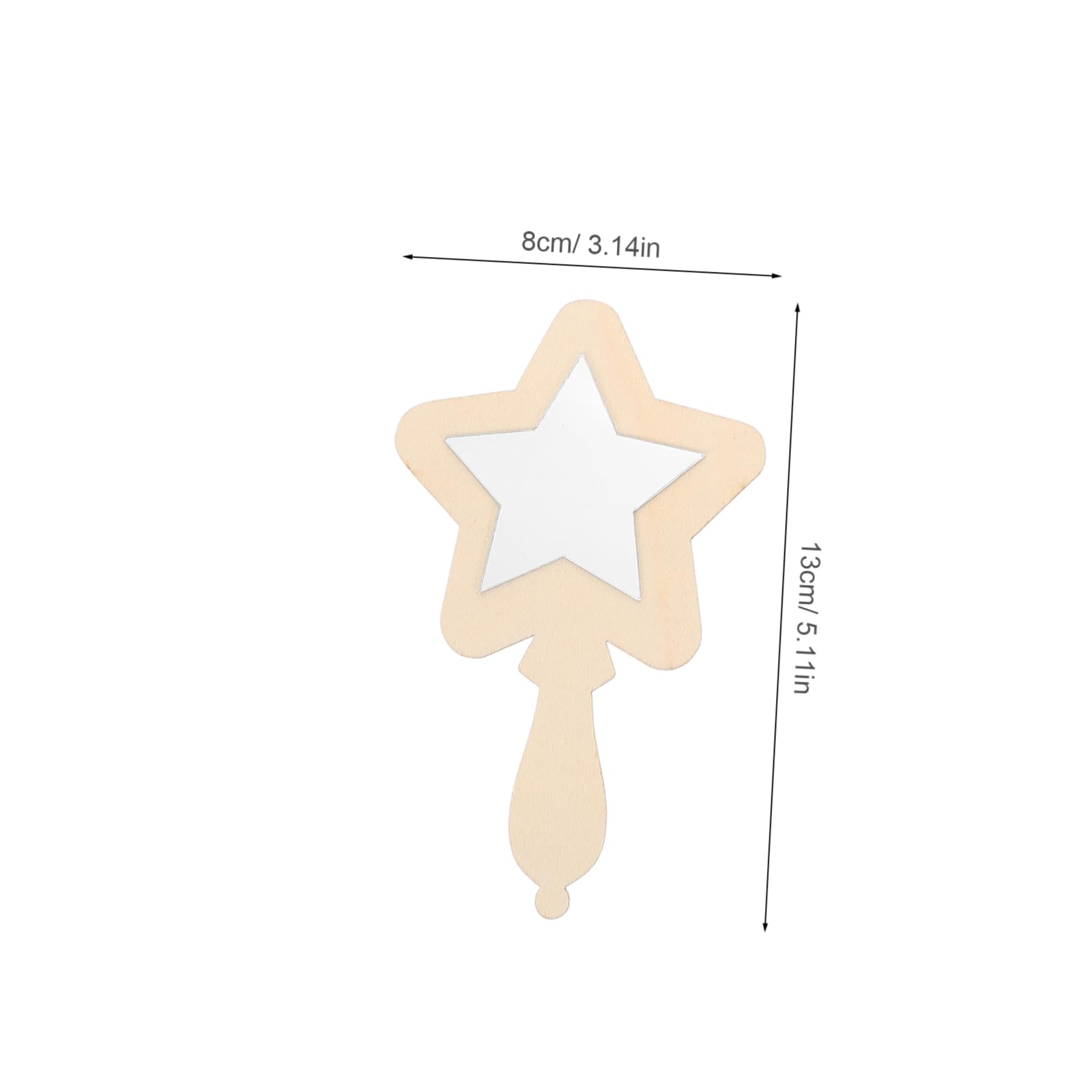 WOFASHPURET 10Pcs Star Shaped Handheld Mirrors Unfinished Wood Makeup Mirror for DIY Crafts Safe Easy to Grasp Decor for Enhance Creativity and Self Recognition