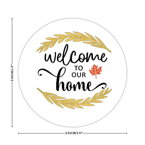 Aroggeld Q8GZW1UZ6KTG 100 Pcs Halloween Stickers For Kids Welcome To My Home, Rustic Home Farmhouse Style, Round Wreath Stickers Halloween Decorations Stickers For Envelope Seals Candy Halloween Party Decorations thumb #1