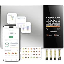 KUAIVO Smart Nutrition Food Scale with LED Display, Tracks Calories, Fat, Carbs & Protein via App, 1g Precision Digital Kitchen Scale for Healthy Eating & Meal Prep