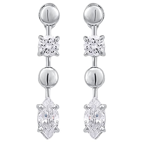 Image of Pissara Designer 925 Sterling Silver Valentine Day Gift Cubic Zirconia Earrings For Women And Girls|with Authenticity Certificate, 925 Stamp & 6 Months Warranty (E104600)