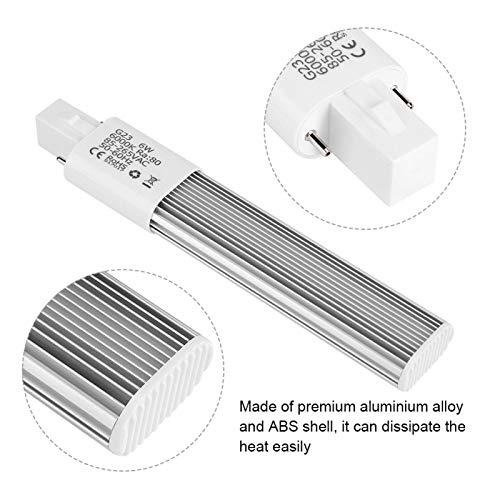 Kuuleyn 6W 2-Pin LED Compact Lamp Horizontal Recessed Tube Light Bulb Lighting Fixtures,Horizontal Recessed Light(G23-Cool White) - Image 3