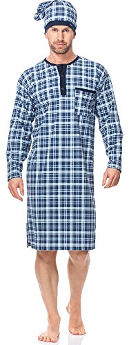 Cornette Herren Nachthemd mit Schlafmütze CR1102017 (Muster-581305, XL)