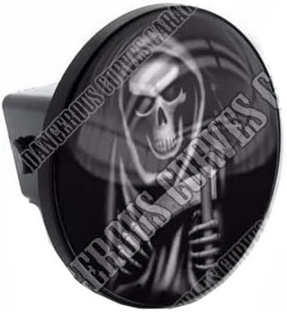 Class III 3 Truck & SUV 2" Tow Hitch Receiver Insert Plug for Grim Reaper Skull L Model-PYT-8888-3707