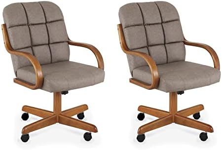 Chromcraft Douglas Swivel Dining Arm Chair in Chestnut (Set of 2)