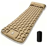 TUXUNQING Colchoneta Autohinchable para Camping, para Actividades al Aire Libre (Caqui)