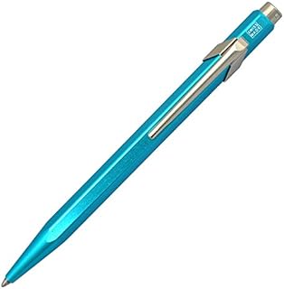 Caran Dache Ballpoint Pen, Turquoise, with Goliath Blue Medium Cartridge