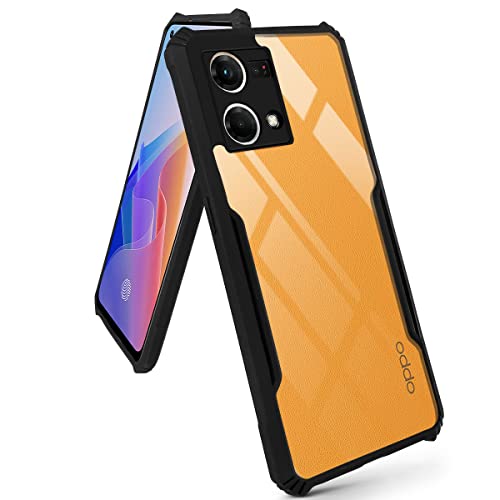 Image of Jkobi Back Cover Case for Oppo Reno7 | Reno 7 4G (Crystal Glass Back | Camera Protection | Shockproof Bumpers | Professional Black)