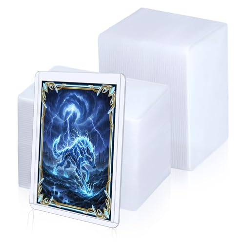 Wigearss 100 Pochettes De Protection Rigides 35PT – PVC Anti-UV Transparent – Pour Cartes MTG, Collection, Sport – 9,7x6,9 Cm