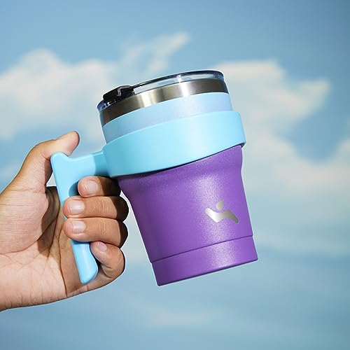 Image of Konokyo 10 oz Tumbler with Handle and Straw, Insulated Travel Mug