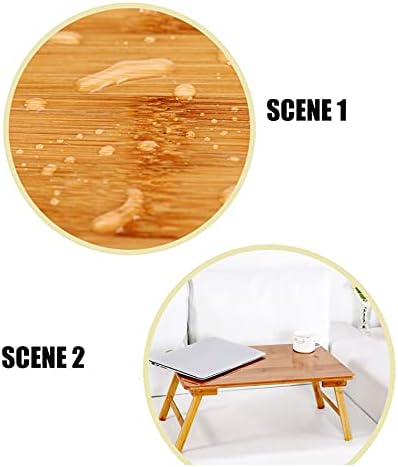 Vista 7 de TJLSS - Soporte plegable portátil de bambú para computadora portátil, escritorio para laptop, mesa de computadora para cama, sofá, cama, mesa